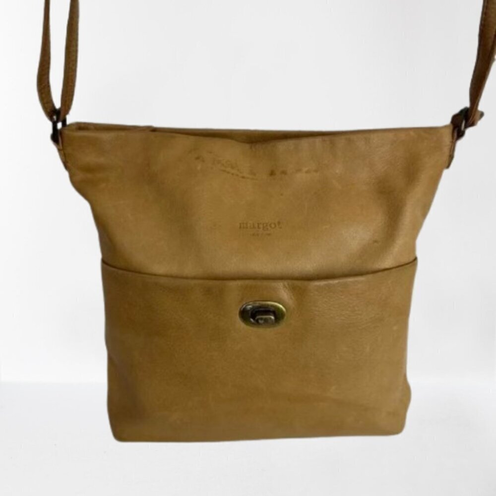Margot Camel Brown Leather Crossbody Bag
